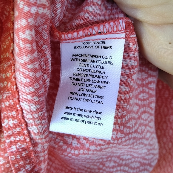 Toad & Co Red Windsong Button Front Shirt Tencel Size Small - Picture 9 of 11